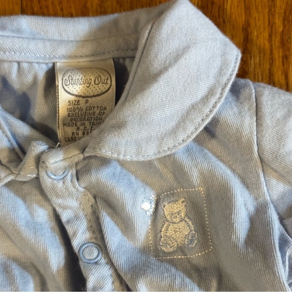 Starting Out Blue Bodysuit with Classic Collar Kids Size Preemie - Picture 4 of 5